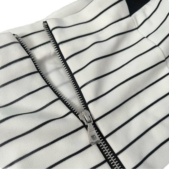 Nwt Macy’s Nine West Film Noir Stretch Pencil Skirt in Black and Ivory Stripe 14 - Picture 5 of 7